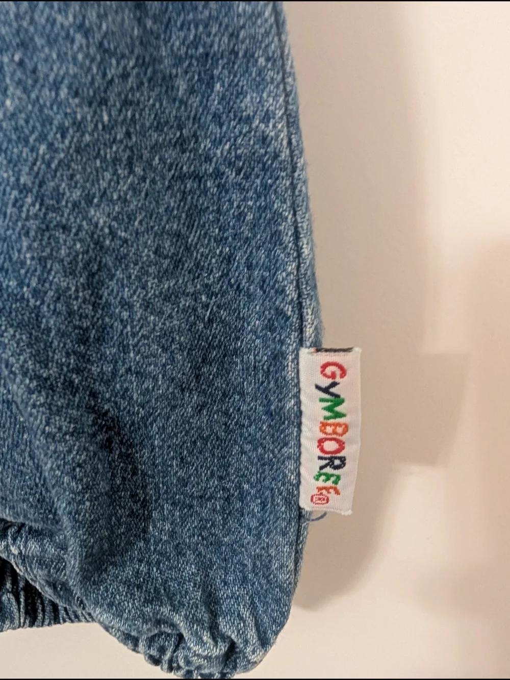 Vintage Gymboree Newborn Denim Bubble Romper Turtle Embroidered